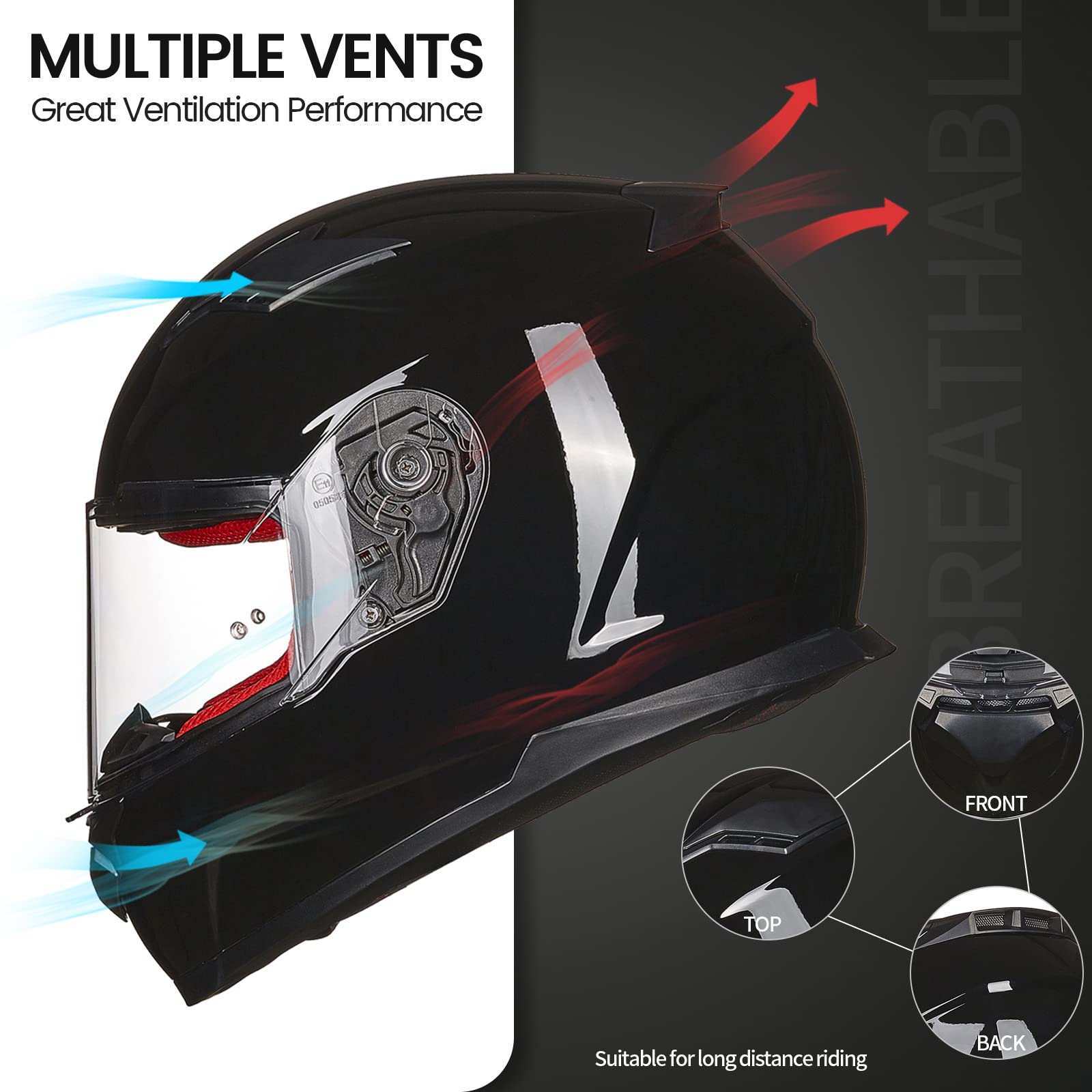ILM Full Face Snowmobile & Motorcycle Helmet for Men & Women - DOT Certified Dual Sport Helmet with Pinlock Anti-Fog Shield (Model 817) - Perfect for Winter Riding, Off-Road Adventures & Street Motorcycling