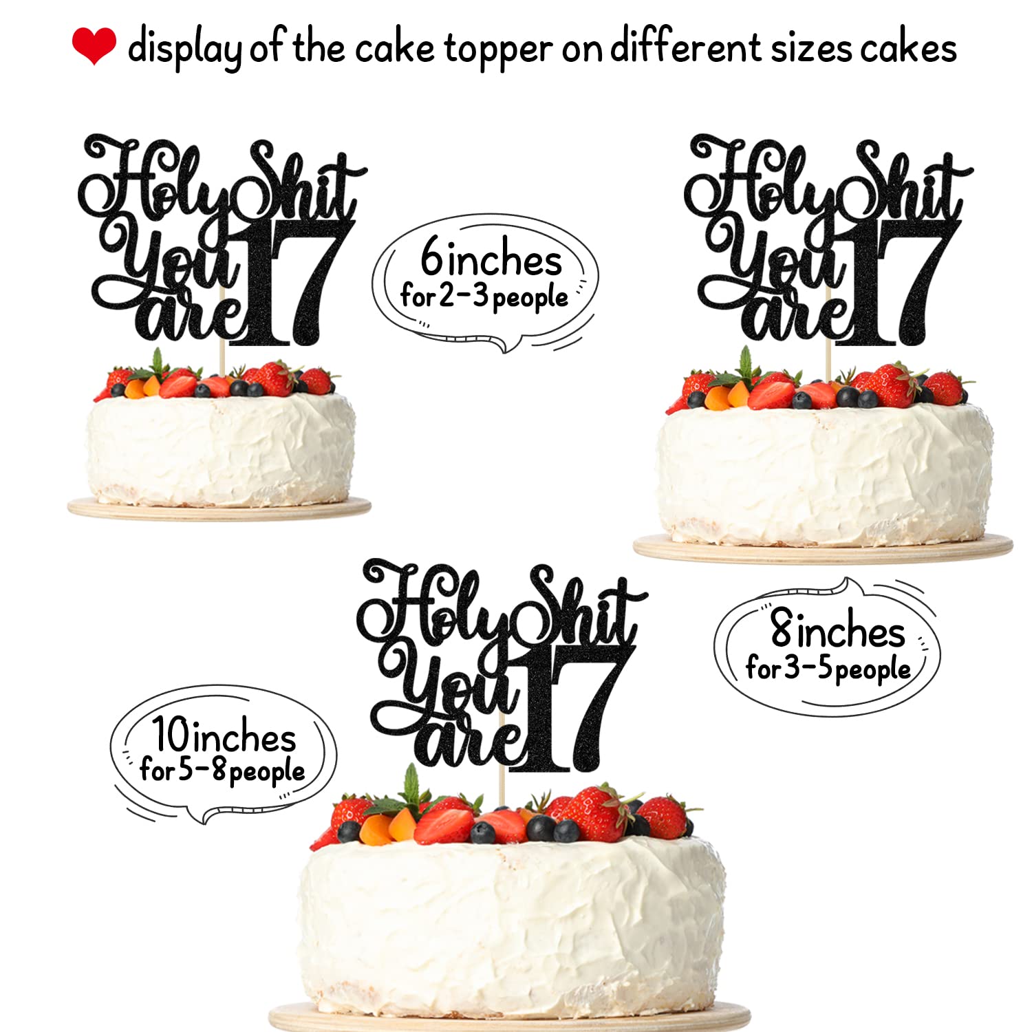 17th Birthday Cake Topper - Black Glitter 'Young & Sweet Only 17' Cake Decor for Level 17 Celebrations | Funny 17th Birthday Party Supplies for Teens & Milestone Birthdays