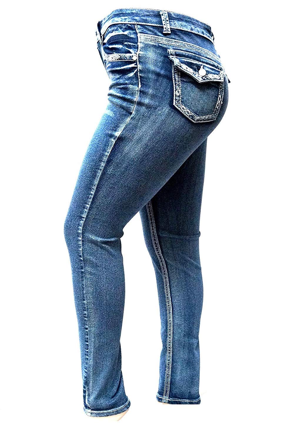 Jack David Women's Plus Size Stretch Denim Jeans - Premium Blue Black Bootcut & Skinny Fit Pants for Casual Wear & Office Outfits