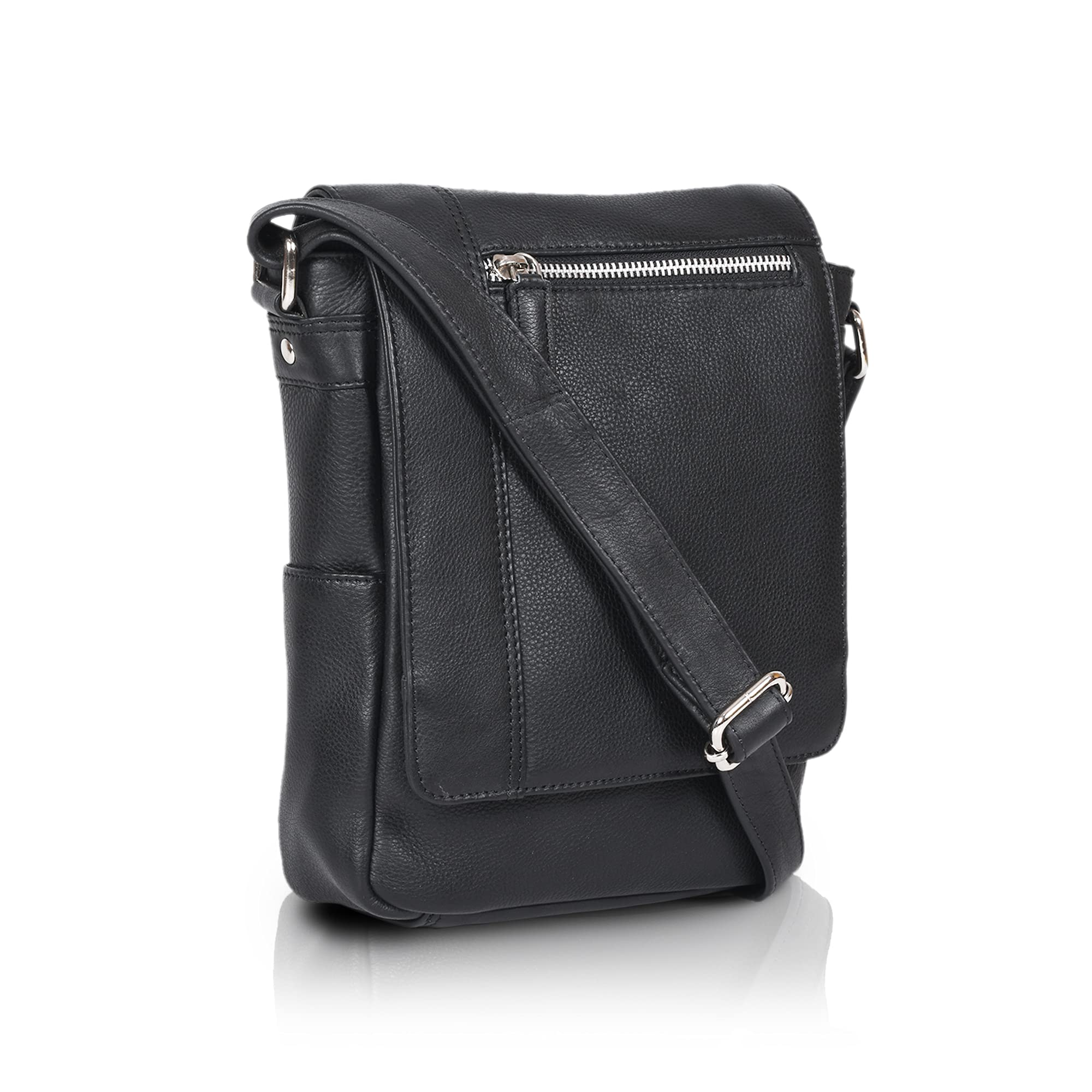 VALENCHI Genuine Leather Crossbody Messenger Bag for Men & Women - Medium Size, Stylish & Durable Travel Companion | Perfect for Work, Commuting & Weekend Getaways