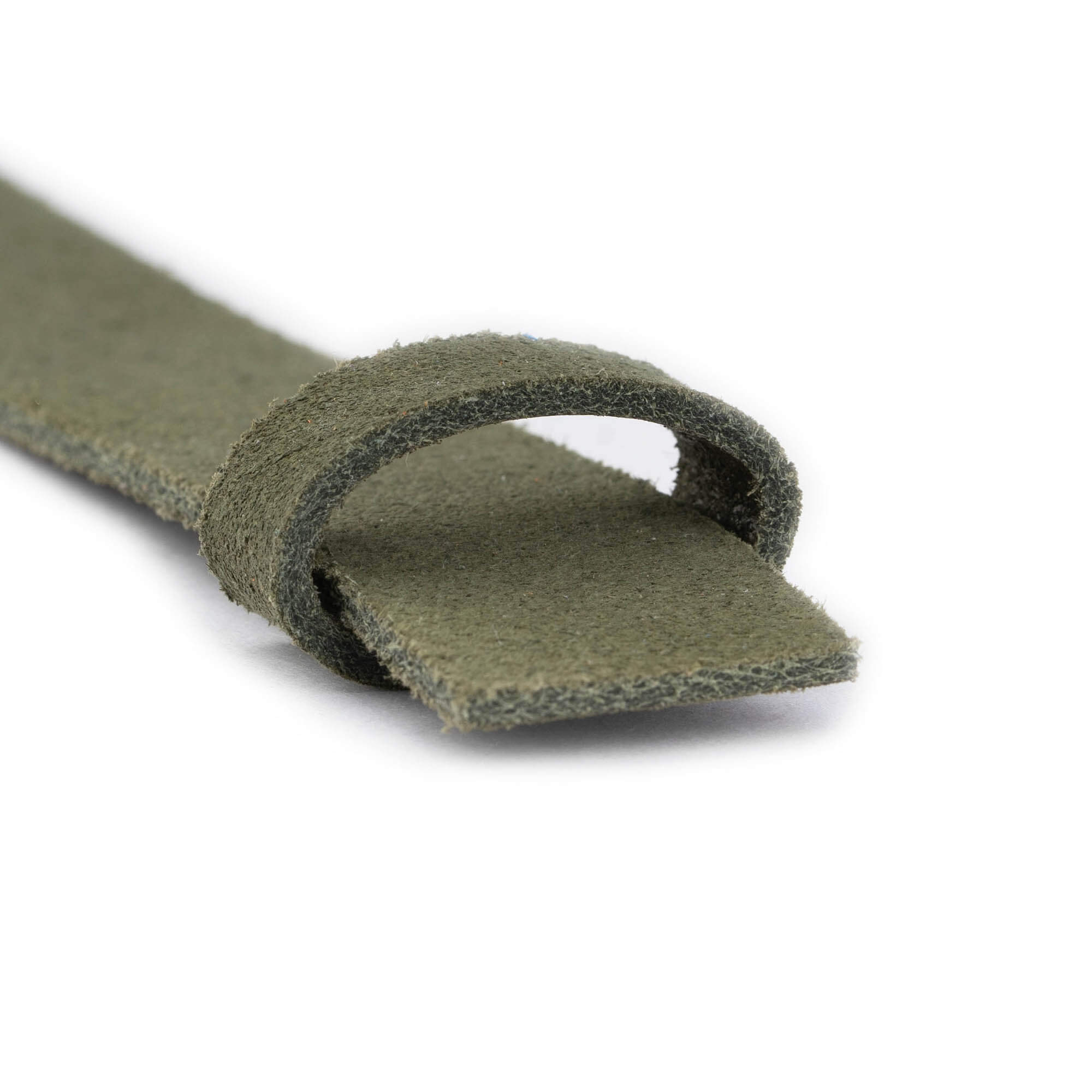 Olive Green Suede Leather Belt Strap Replacement for Montblanc Buckles - 2.5cm Width - Perfect for Dress Belts, Business Attire & Formal Occasions