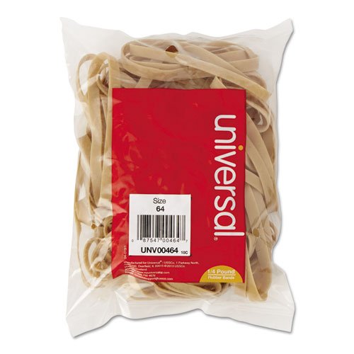 Premium Rubber Bands Size 64 (3-1/2 x 1/4 Inch) - 80 Bands per 1/4lb Pack - Heavy Duty Office & Home Use for Bundling, Organizing & Securing Items