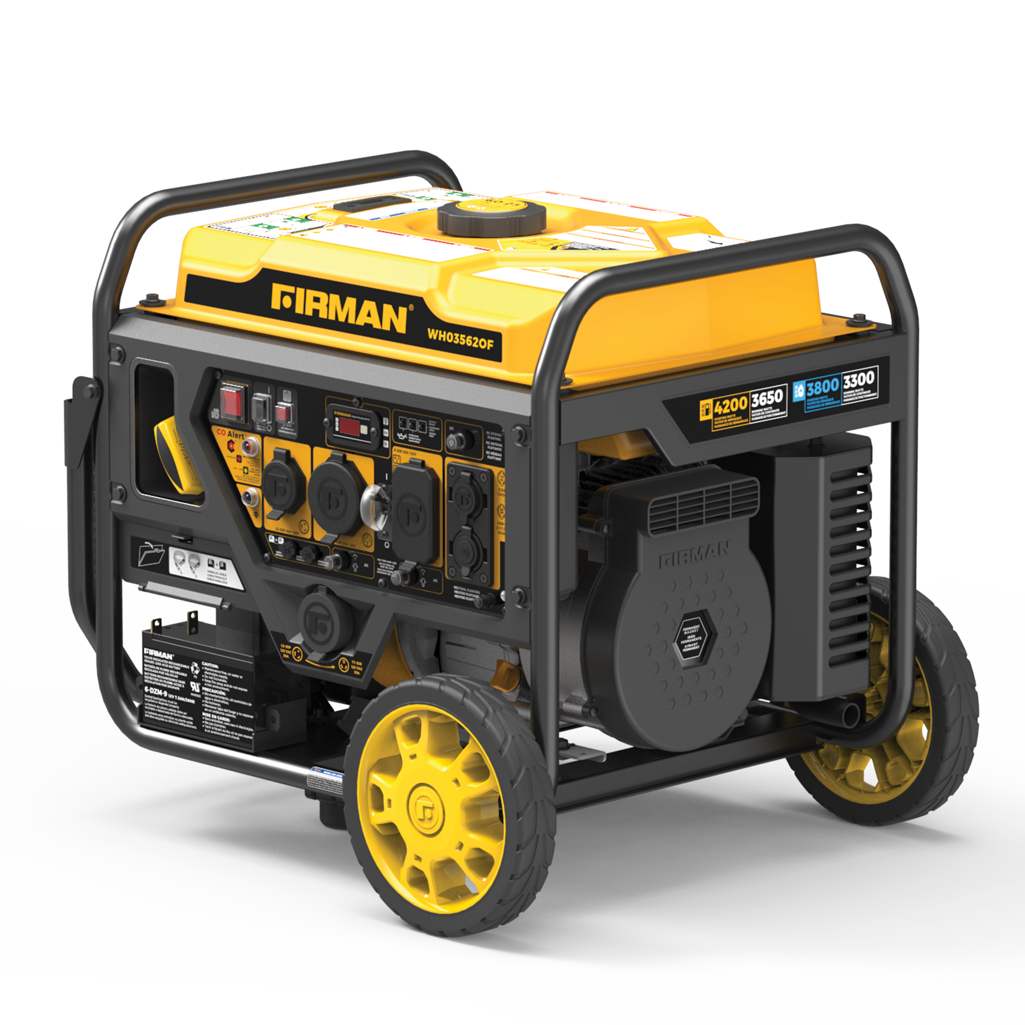 4400W Dual Fuel Open Frame Inverter Generator with Electric Start & CO Alert - Perfect for Camping, Home Backup Power, and Outdoor Events