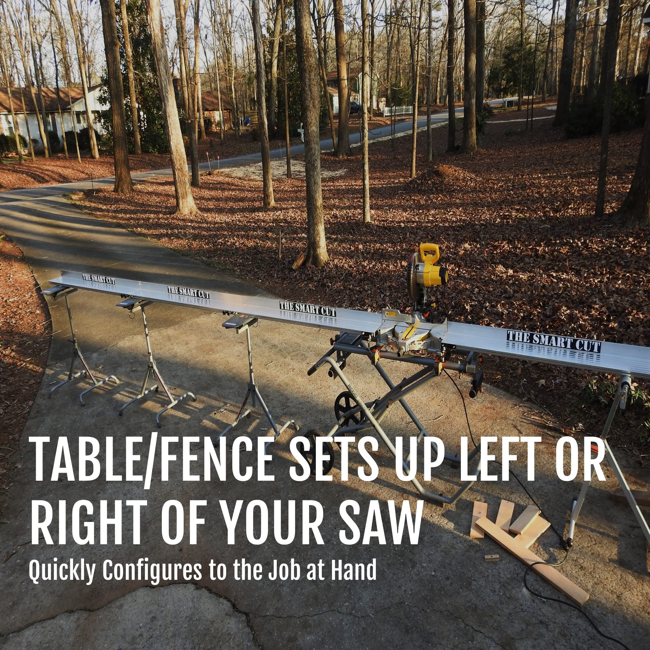 Universal Aluminum Saw Fence 18ft - Lightweight & Portable for Miter/Chop Saw Stands | Jobsite Setup