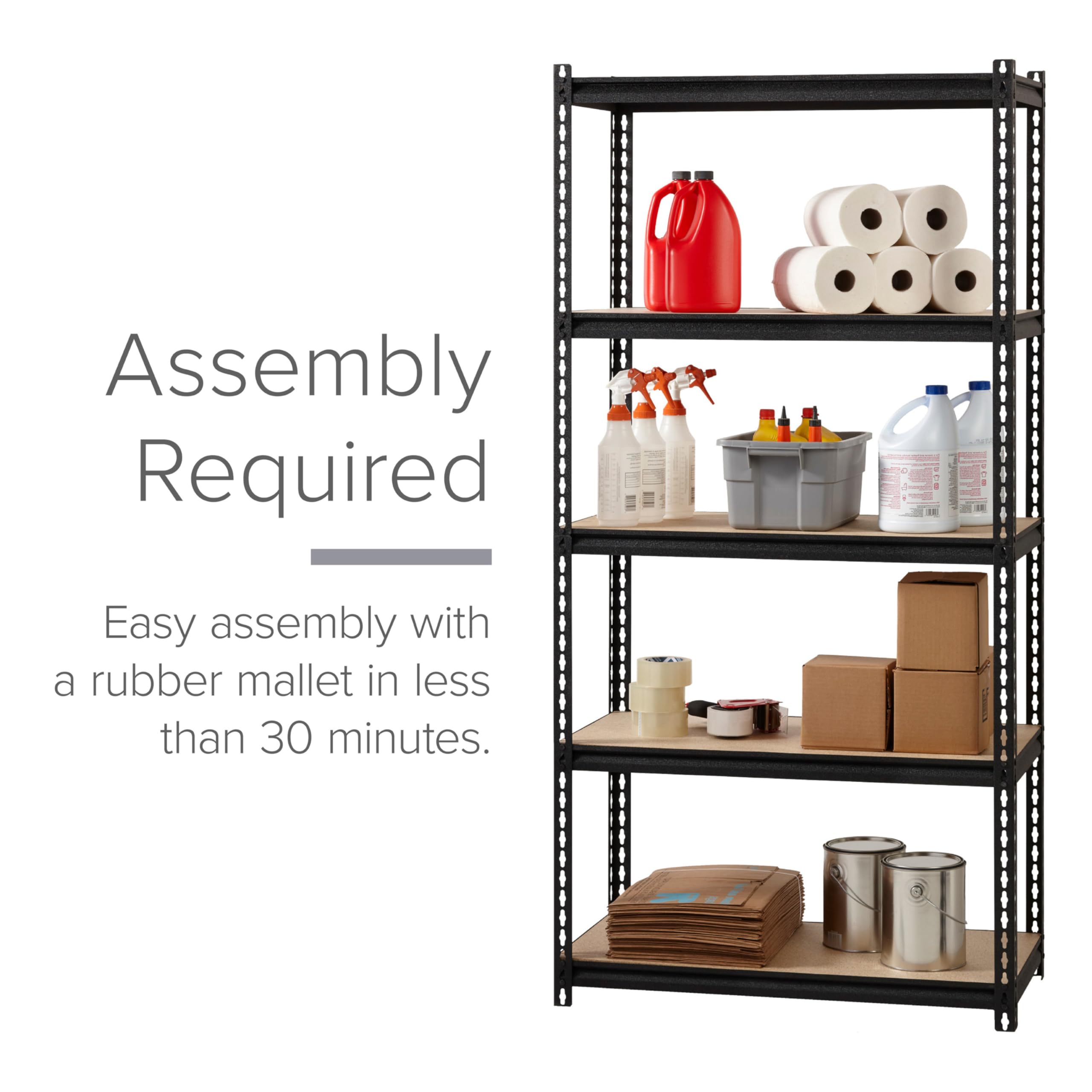 Heavy Duty Hirsh 2,300 Lb Capacity Iron Horse Shelving Unit - Industrial Strength Metal Storage Rack for Garage, Warehouse & Workshop Organization