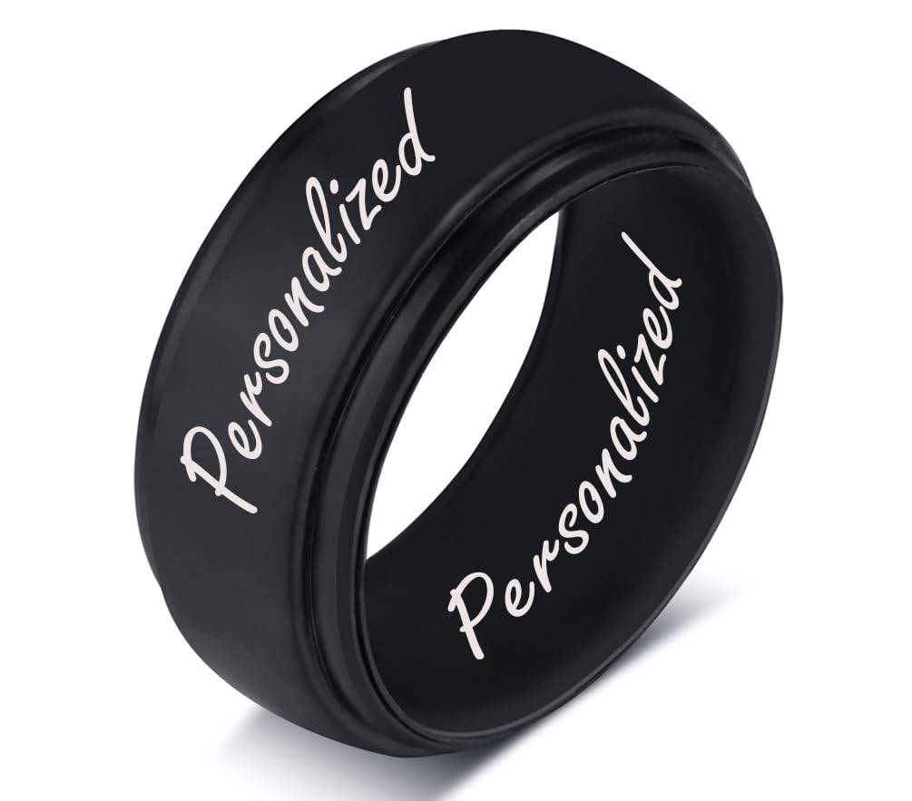 8mm Comfort Fit English Hebrew Silicone Ring - Soft Rubber Wedding Band with Laser Etched Custom Engraving - Perfect for Couples, Anniversary, Birthday Gifts (21 Colors, Sizes 6-14) | Great for Everyday Wear, Gym, Swimming & Outdoor Activities