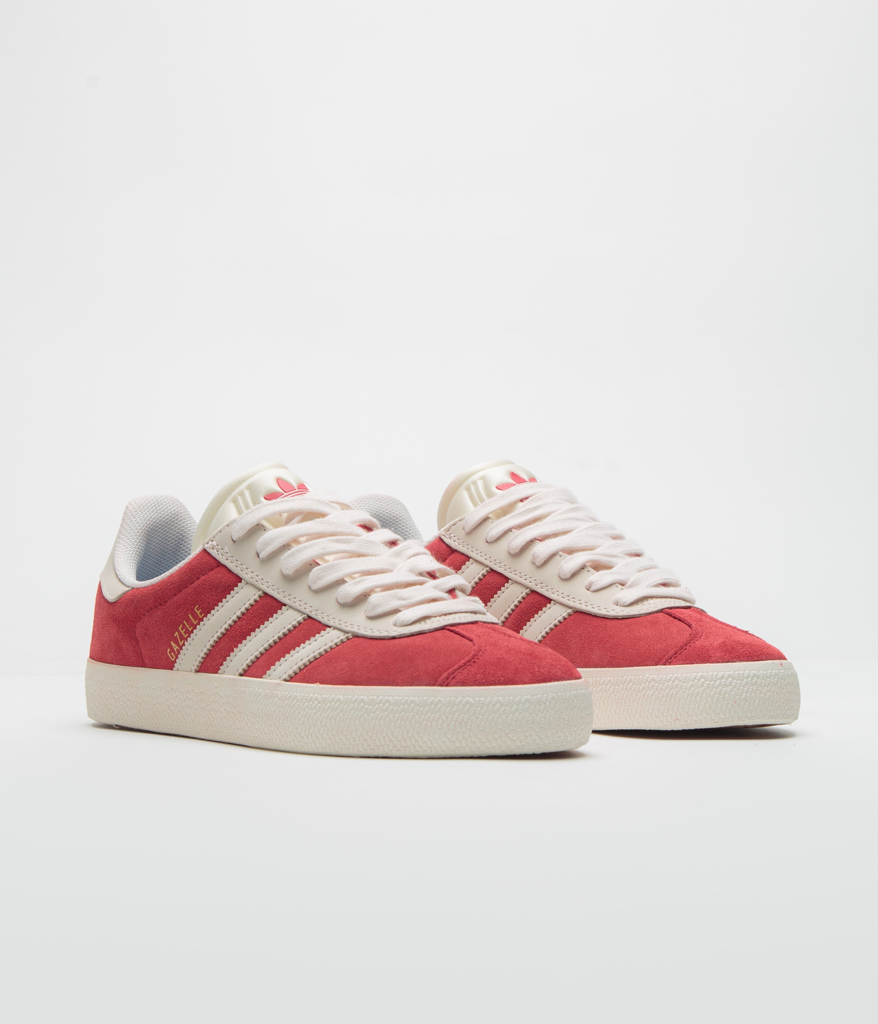 Adidas Gazelle ADV Sneakers for Men & Women - Better Scarlet/Chalk White/Gold Metallic - Retro Running Shoes for Casual Wear, Gym & Street Fashion