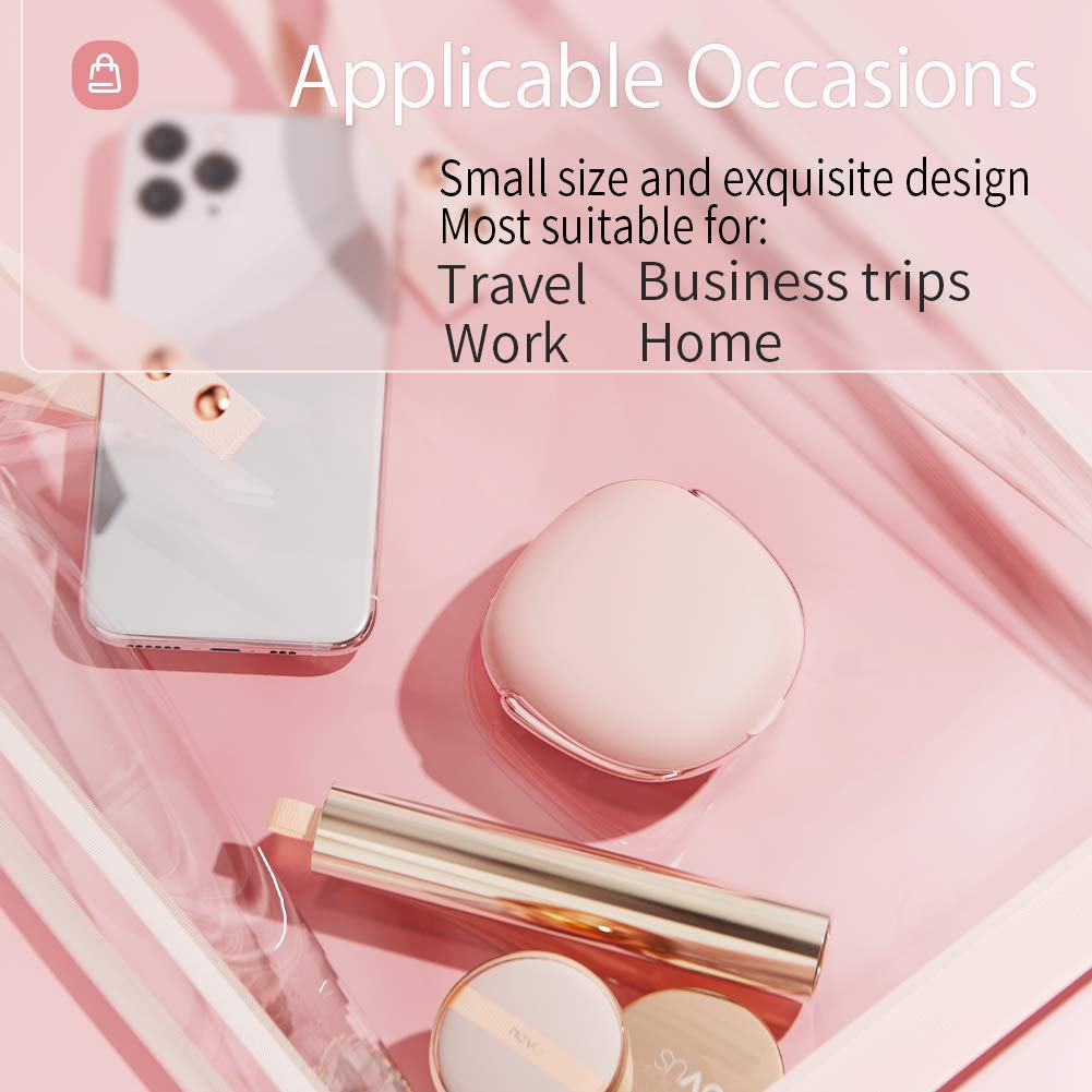 OFONE Rechargeable Contact Lens Cleaner Case - Fast Vibration Cleaning with Mirror & Remover Applicator | Portable Lens Cleaning Machine for Travel, Home & Daily Use | Pink (Ideal for Soft & Hard Lenses)
