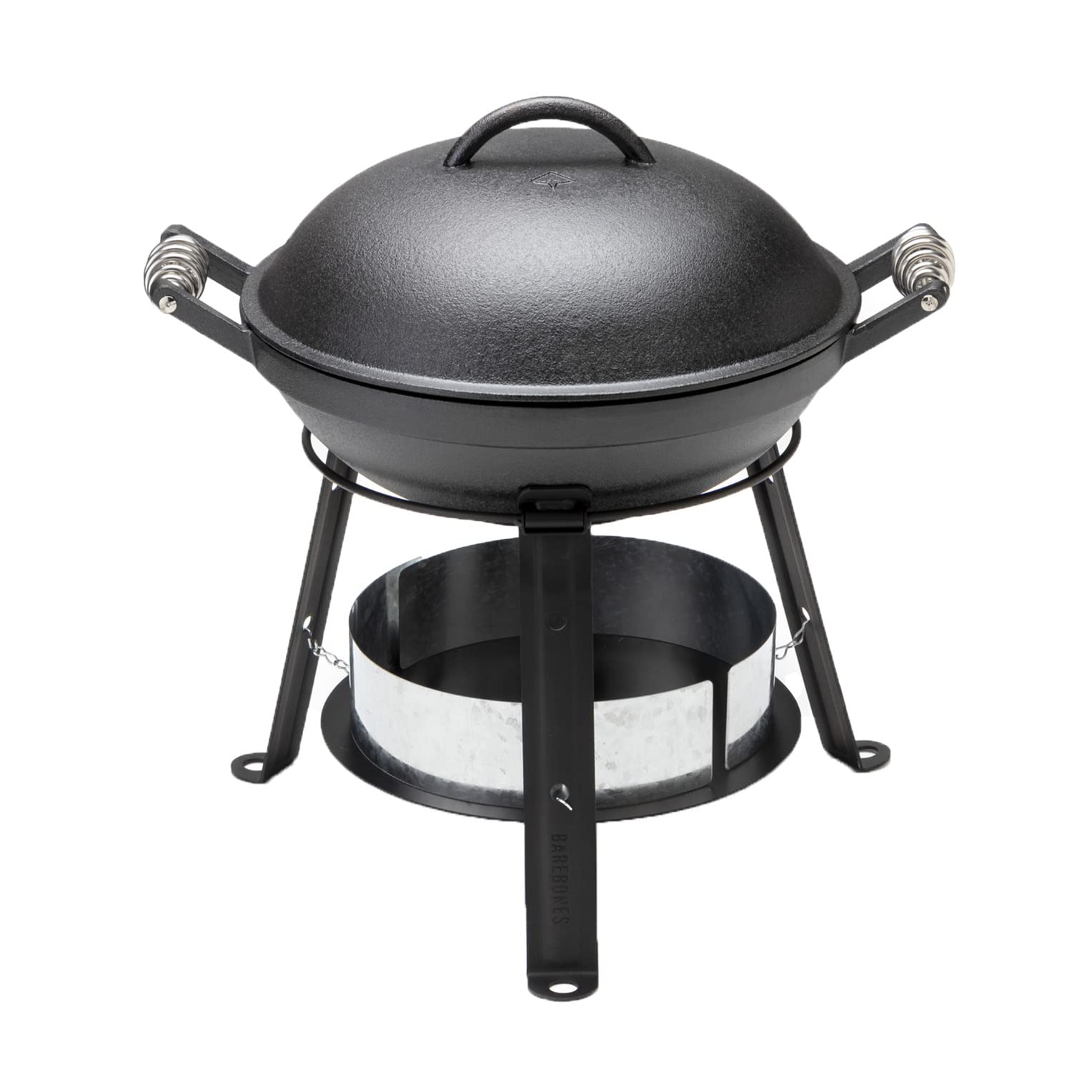 Barebones All-in-One Cast Iron Grill and Dutch Oven - Heavy Duty Outdoor Cooking Set for Camping, Backpacking, Picnics & BBQ - Perfect for Grilling, Stewing, Baking Over Campfire or Stove