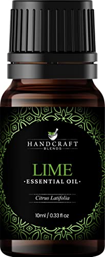 100% Pure Natural Handcrafted Lime Essential Oil - Premium Therapeutic Grade for Diffusers, Aromatherapy & Massage - 10ml Bottle - Perfect for Relaxation, Stress Relief & Home Fragrance