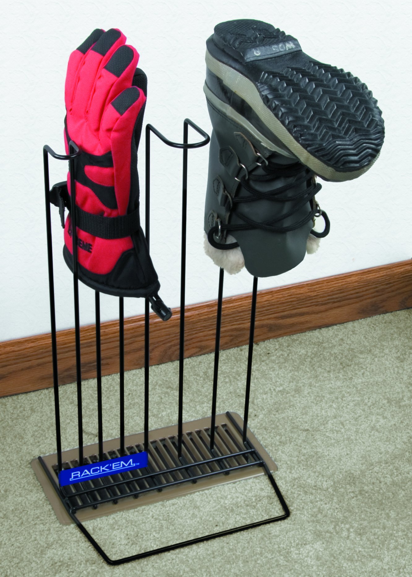 Rack'Em Boot & Glove Drying Rack - Black | Heavy Duty Shoe & Sports Gear Organizer | Perfect for Hiking, Skiing & Outdoor Equipment Storage