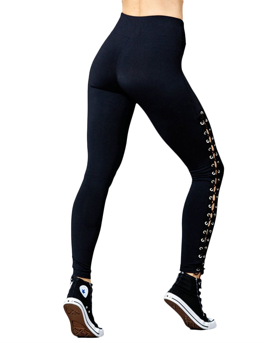 High Waist Lace Up Yoga Pants for Women - Workout & Gym Leggings