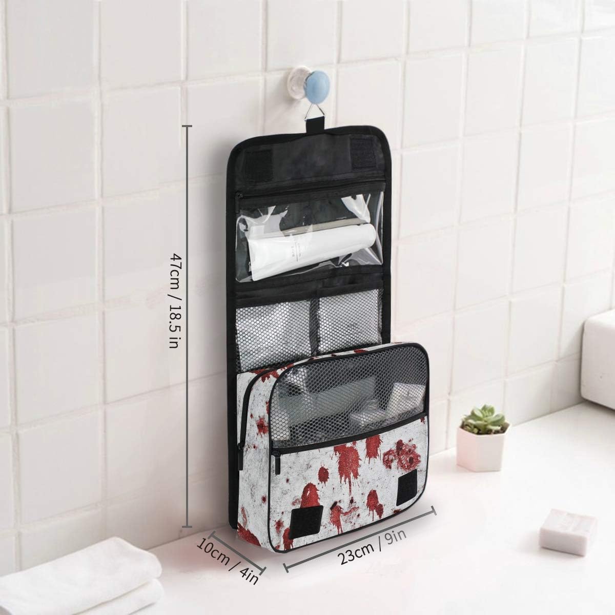 Large Capacity Hanging Toiletry Bag for Women - Travel Cosmetic Organizer & Makeup Pouch with Sturdy Hook | Perfect for Business Trips, Vacations & Gym Use