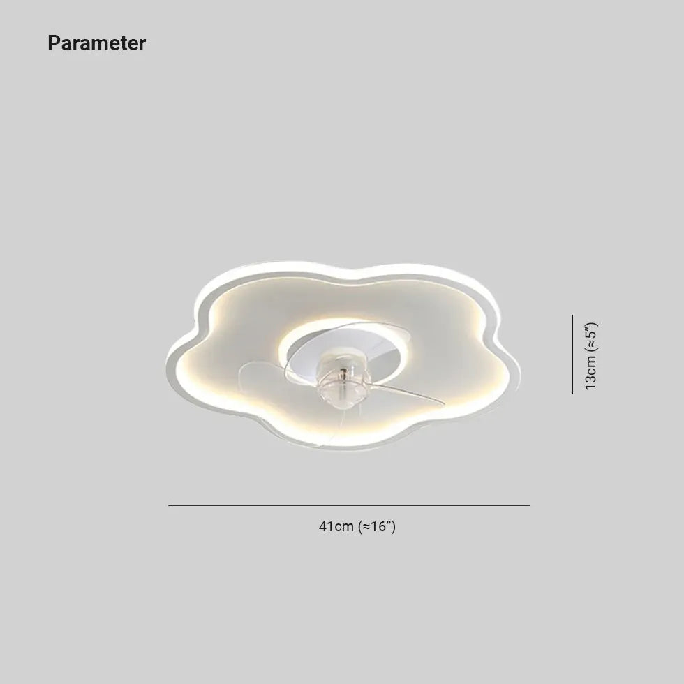 Modern White Irregular Ceiling Fan with LED Light - Energy Efficient Cooling & Stylish Lighting for Living Room, Bedroom, or Patio