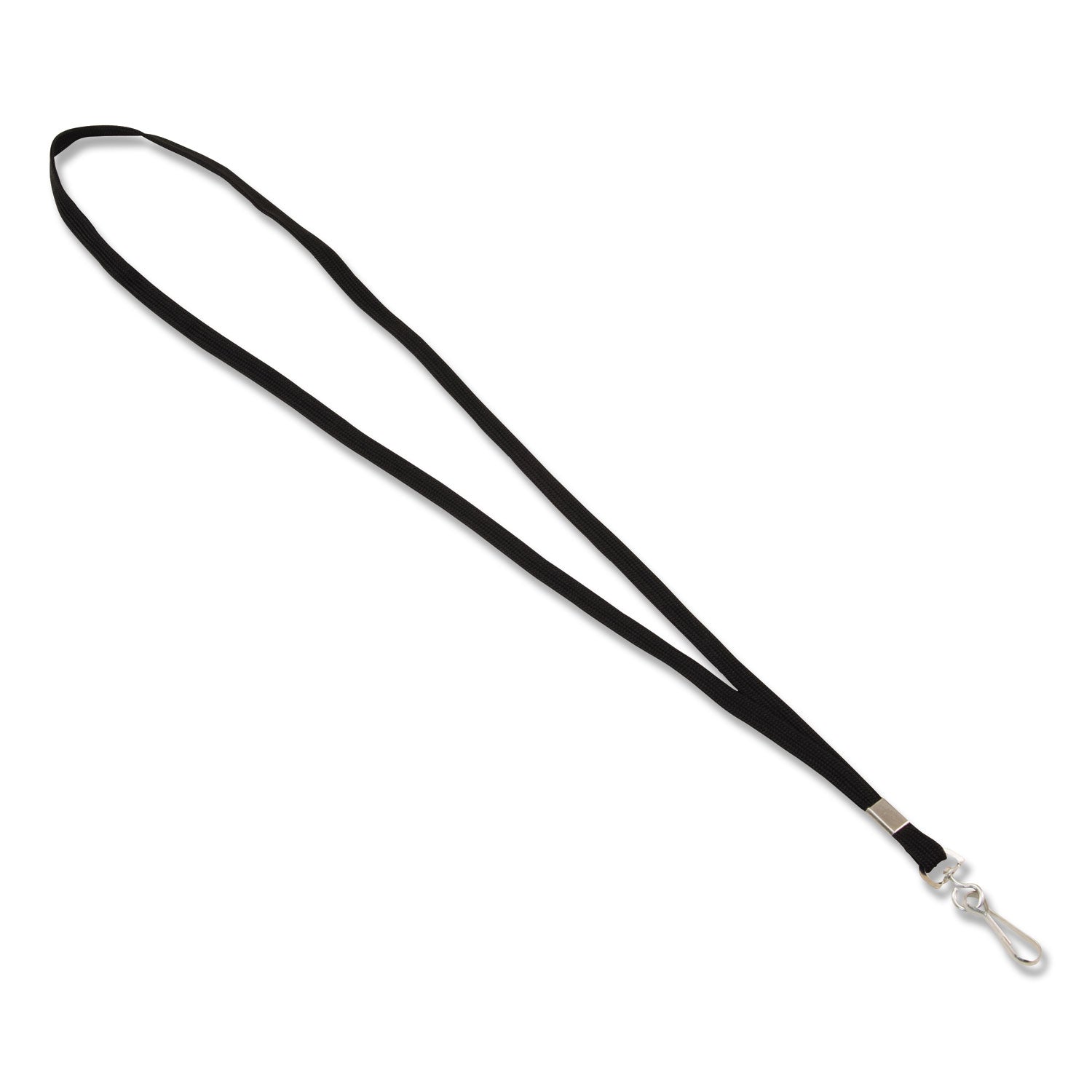 Advantus Premium Black Deluxe Lanyard with Metal J Hook Fastener - 36 Inch Adjustable Neck Strap for ID Badges, Keys & Work Security (Office, School, Events)