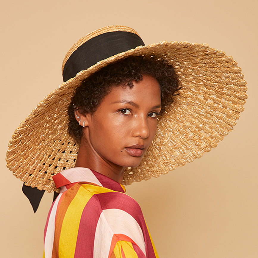 Stylish Mirabel Weave Wide Brim Sun Hat for Women - UPF 50+ UV Protection Summer Beach Hat - Perfect for Outdoor, Travel, and Vacation