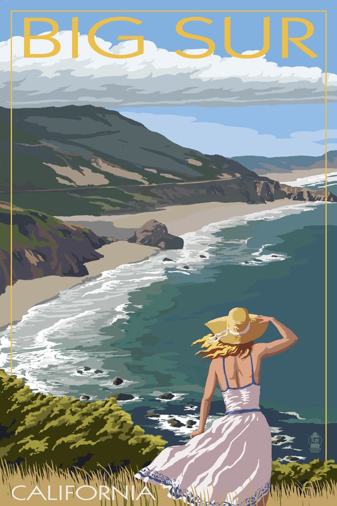 Big Sur California Coast Metal Wall Art - 16x24 Gallery Quality Aluminum Decor for Living Room, Bedroom & Office
