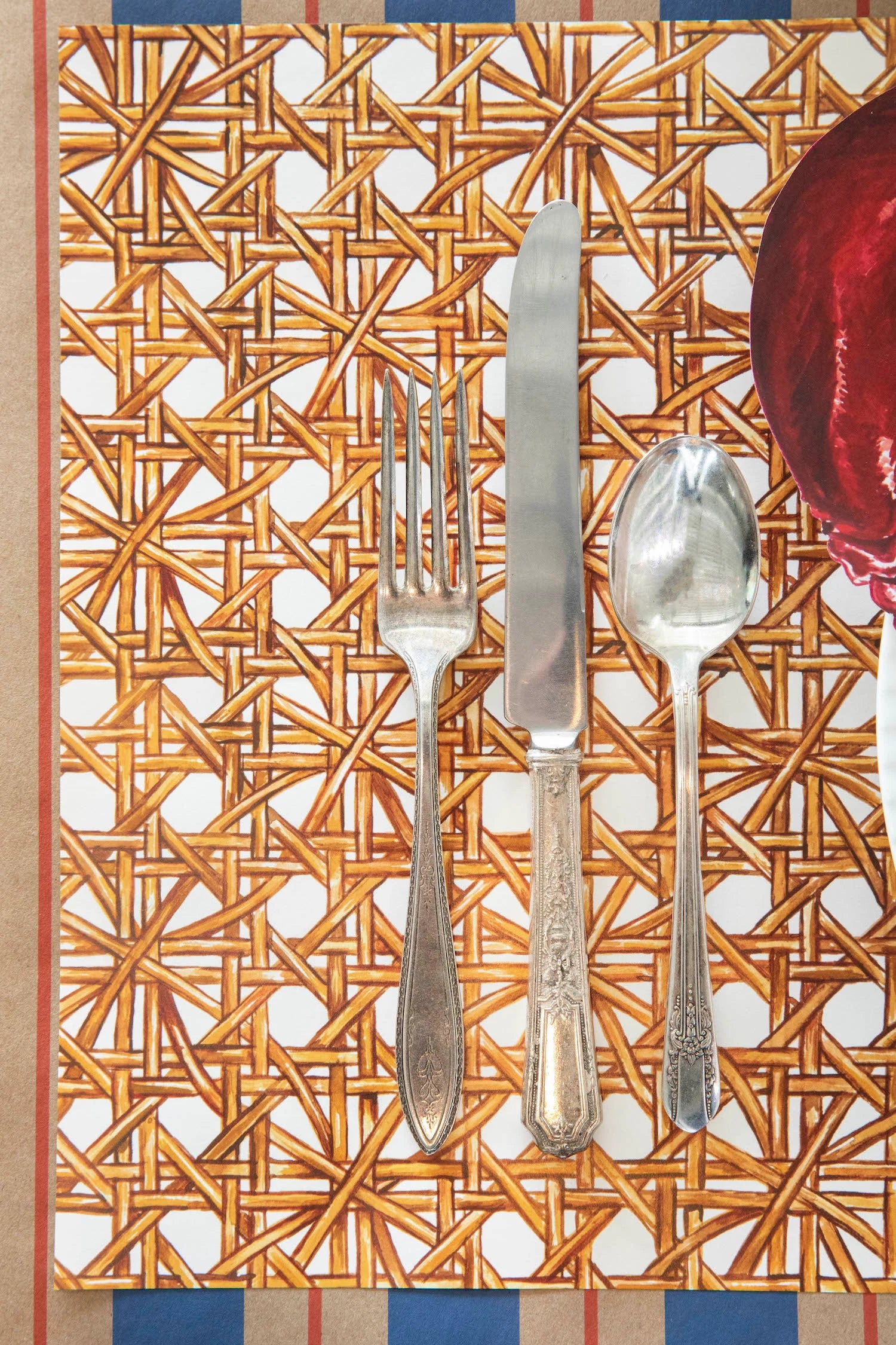 Hester & Cook Natural Rattan Weave Placemat Set - Eco-Friendly Round Table Mats for Dining, Kitchen, and Outdoor Entertaining - Perfect for Farmhouse, Boho, and Coastal Decor