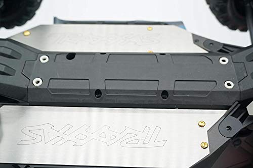 GPM Stainless Steel Skid Plates 36Pc Set for Traxxas 1/10 Maxx 4WD Monster Truck - Front, Center & Rear Chassis Upgrade Parts (Hollow Version) | Off-Road Protection & Durability Enhancement