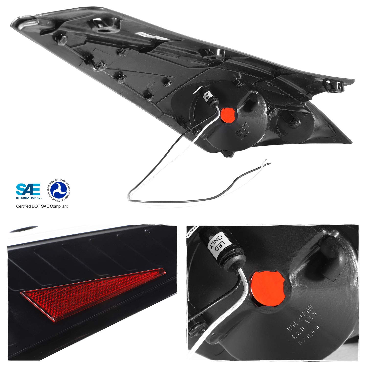 AKKON Black Tail Brake Lights Lamps Pair for 2003-2005 Nissan 350Z Fairlady Z Z33 Sport Coupe JDM - Upgrade Your Car's Style & Safety for Night Driving & Car Shows