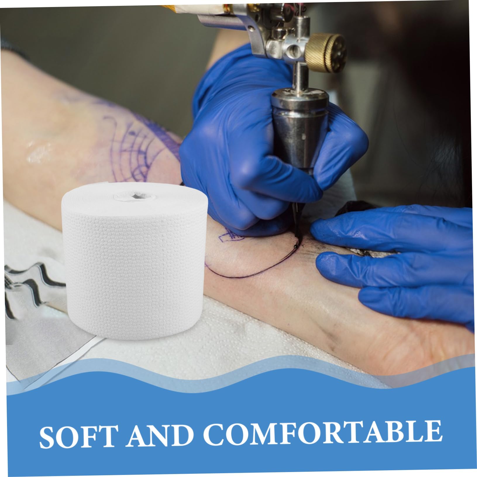 Beavorty Disposable Tattoo Wipes Roll - 100 Count Sterile Tattoo Aftercare Wipes for Makeup Removal, Skin Cleaning & Tattoo Care | Ideal for Tattoo Artists, Salons & Home Use | Hypoallergenic & Gentle for Sensitive Skin