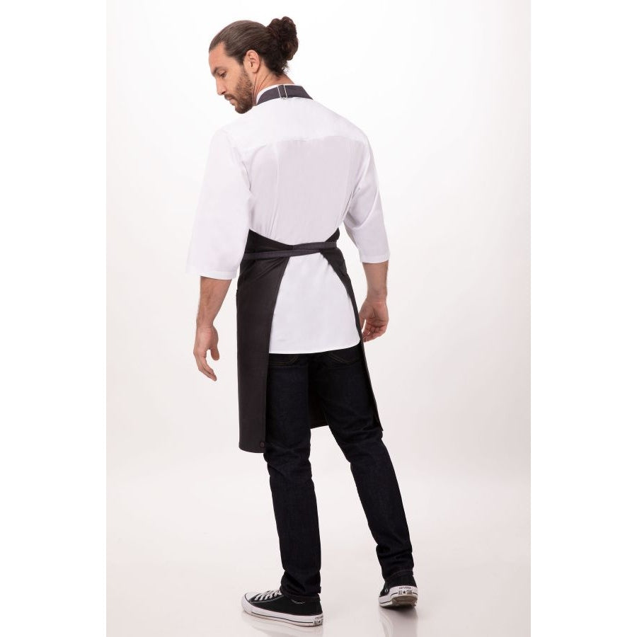 Chef Works ABWT051PUB0 Boulder Bib Apron - Purple & Black, 34 x 30 Inches - Durable Kitchen Apron for Cooking, Grilling & Baking - Perfect for Chefs, BBQ & Home Cooks