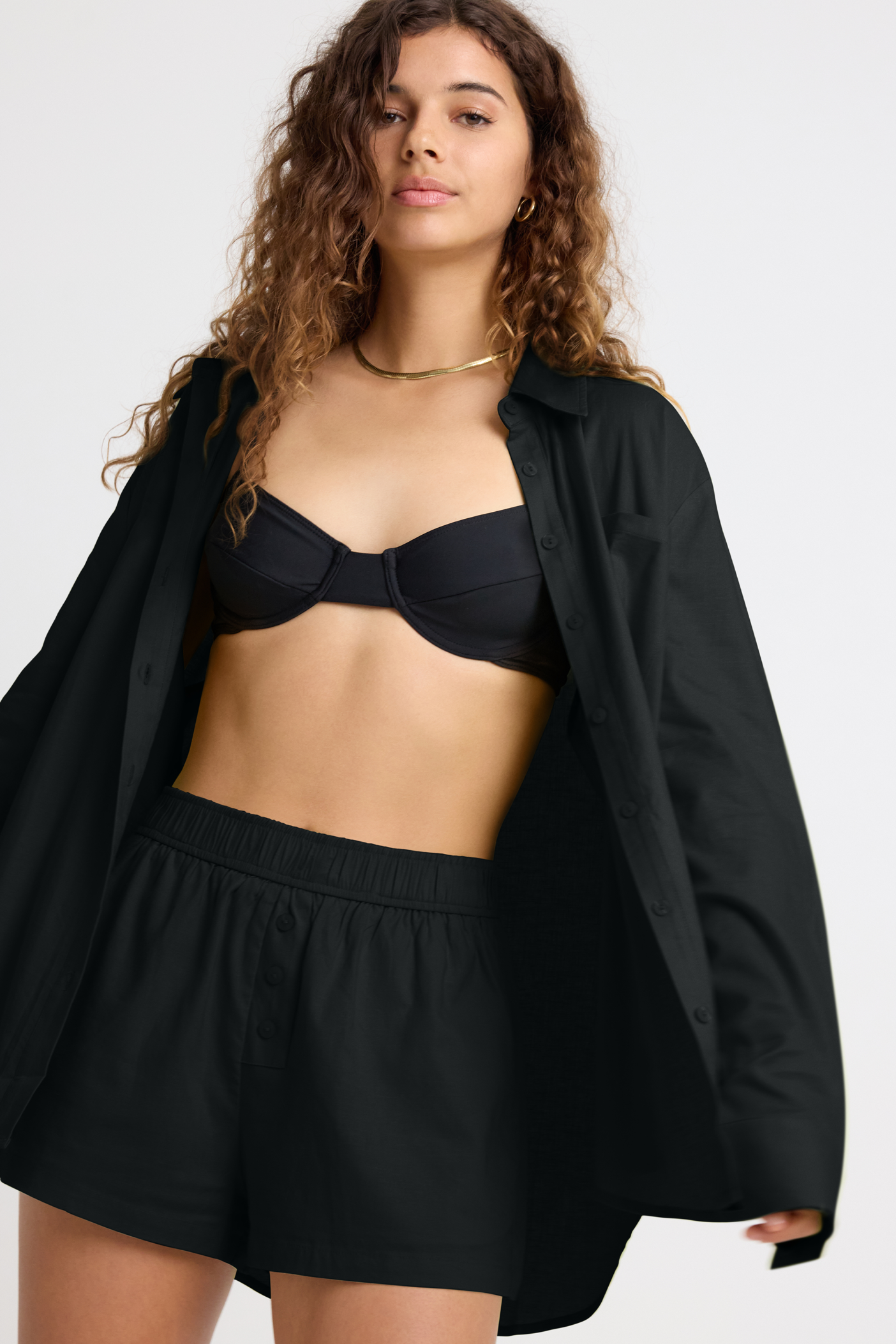 Arden Linen Button Down Top for Women - Classic Black Shirt for Casual & Office Wear | Breathable Summer Blouse for Work & Weekend Outfits