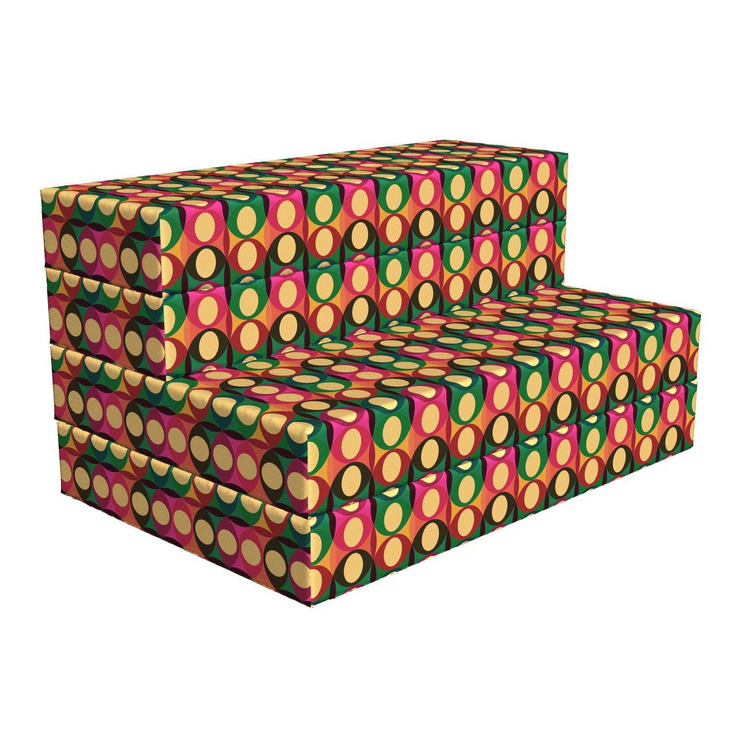 Ambesonne Retro Foldable Mattress - Pop Art Geometric Pastel Design, 74.8