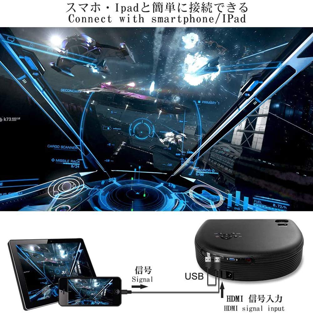 XIKDJ HD Home Cinema Projector - 3300 Lumens LED Projector Supports 1080P HDMI USB VGA for TV Laptop Smartphone - Perfect for Movie Nights, Gaming Parties & Home Theater Entertainment