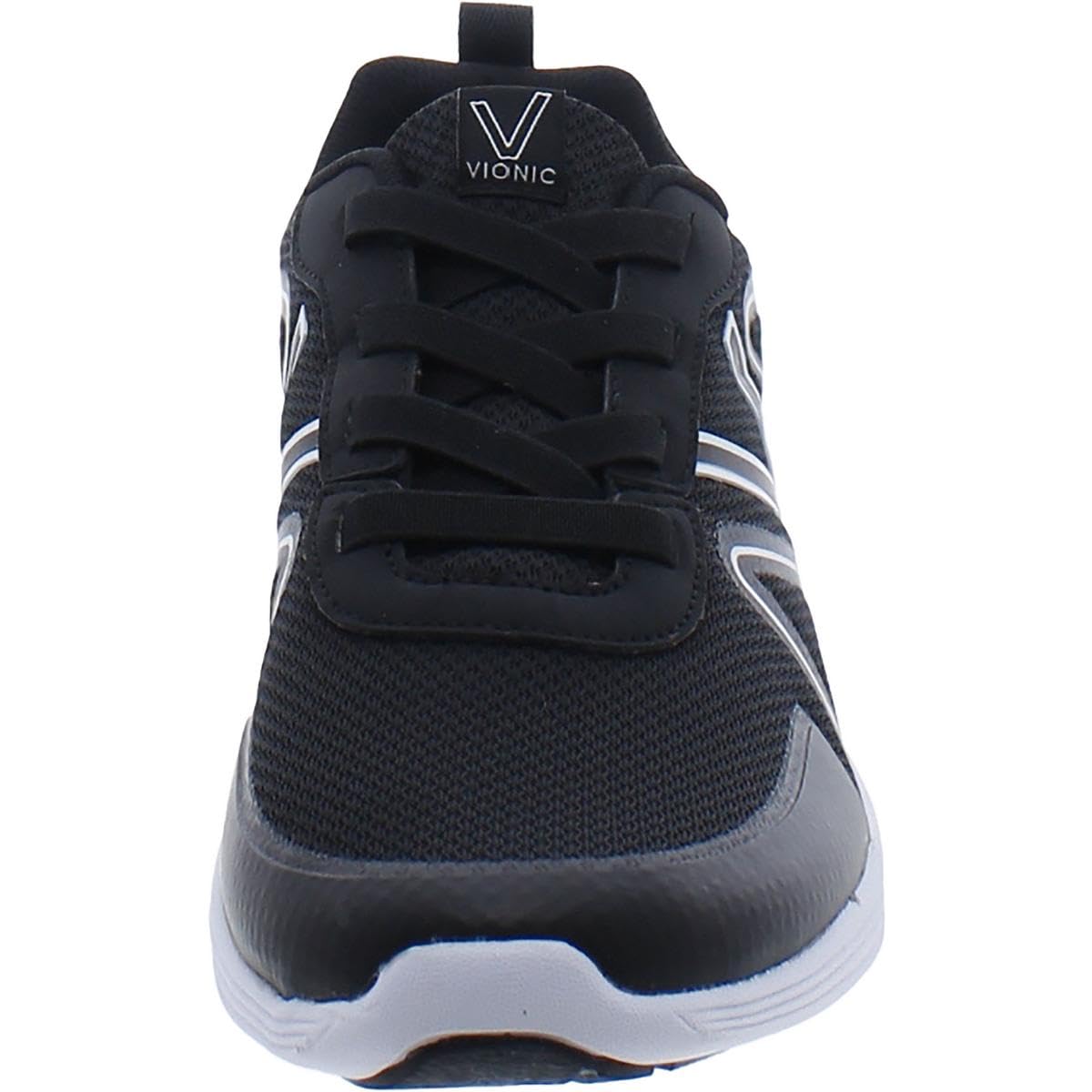 Vionic Shayna Women's Comfort Sneakers - Black & White - Size 9 Medium | Arch Support Walking Shoes for Work, Travel & Everyday Wear