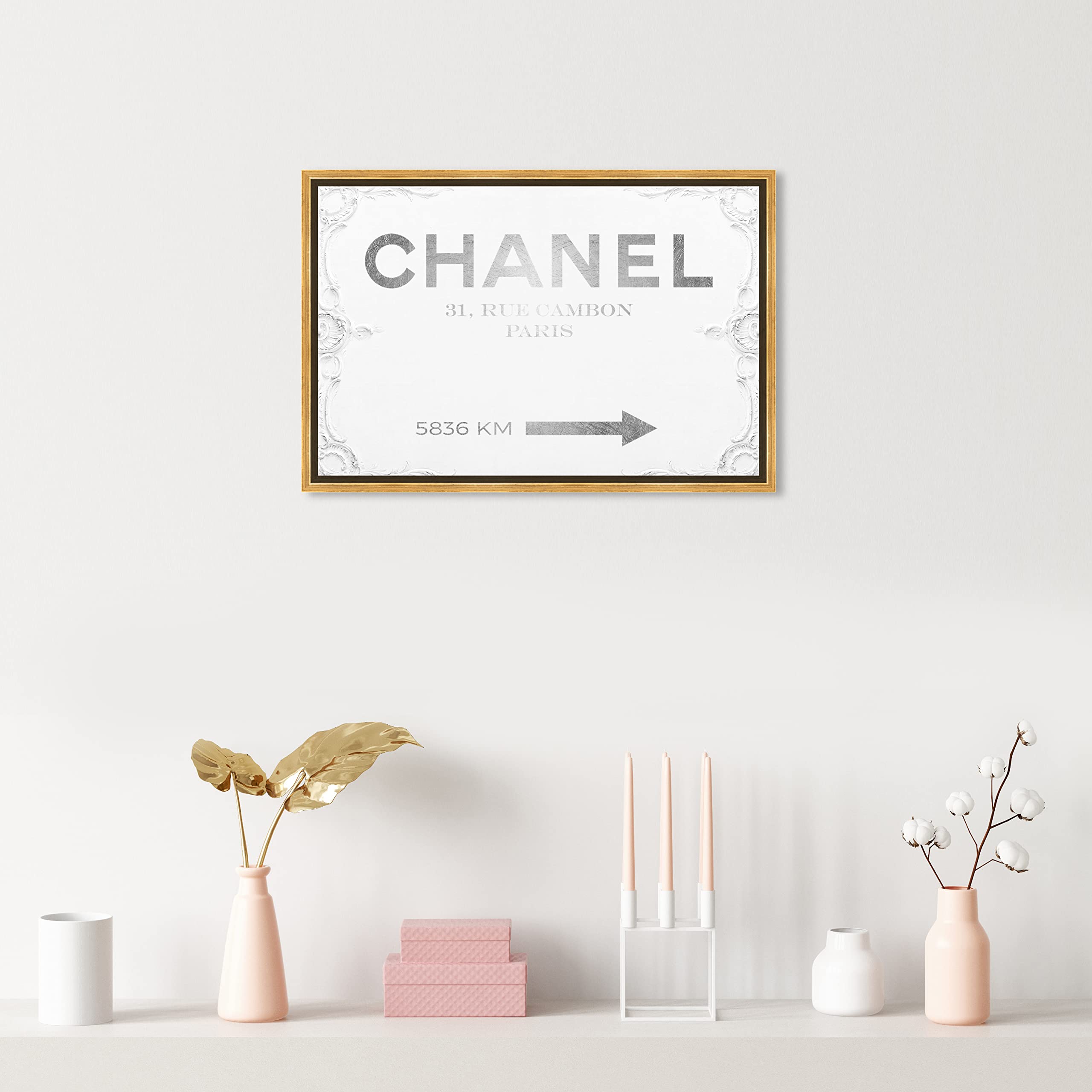 Oliver Gal Artist Co. Contemporary 16x24 Inch Rococo Framed Canvas Wall Art - White Closet Decor for Bedroom, Living Room & Office