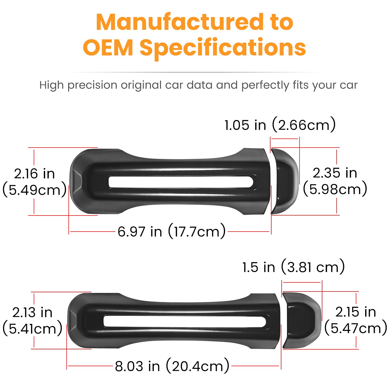 Jeep Wrangler Door Handle Covers 2018-2024 - Black 5PCS for JL/JLU/Gladiator - Exterior Protection Upgrade