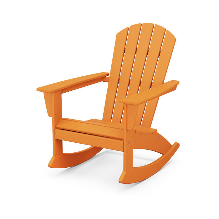 POLYWOOD Nautical Adirondack Rocking Chair - All-Weather Outdoor Rocking Chair for Patio, Deck, Garden & Beach - Durable & Comfortable Furniture