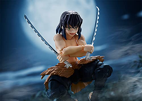 Max Factory Demon Slayer: Kimetsu no Yaiba Inosuke Hashibira Deluxe Figma Action Figure - Anime Collectible for Fans, Cosplay & Display - Perfect for Home Decor, Office Display & Gift Giving