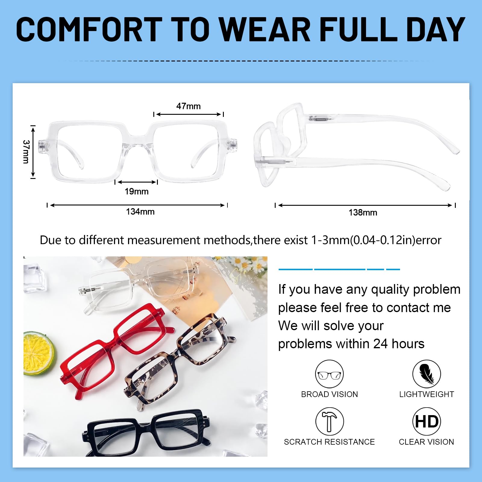 OCCI CHIARI Women's Reading Glasses 1.75 Magnification - Fashionable Readers for Women (1.0 to 6.0 Strength Options) - Perfect for Reading Books, Using Smartphones & Close Work