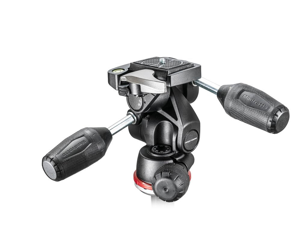 Manfrotto MH804 3WUS 3-Way Pan/Tilt Tripod Head with RC2 Quick Release Plate & Retractable Levers - Perfect for DSLR Cameras, Video Shooting, and Outdoor Photography