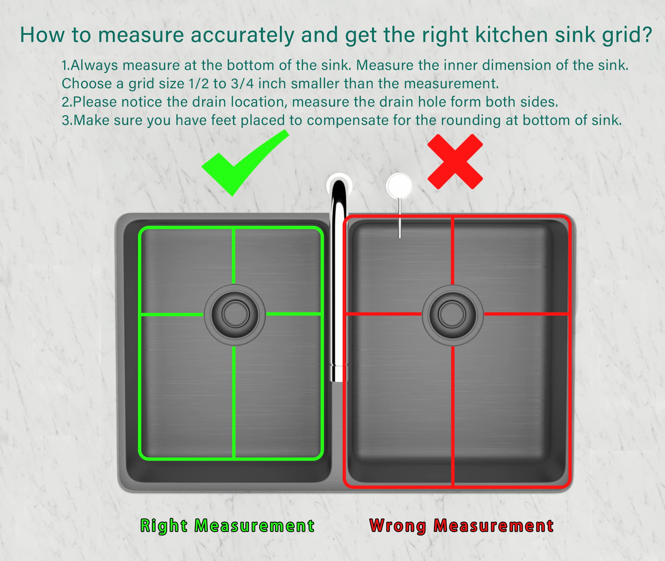 Premium SANNO Stainless Steel Sink Grid Protector - 16.14