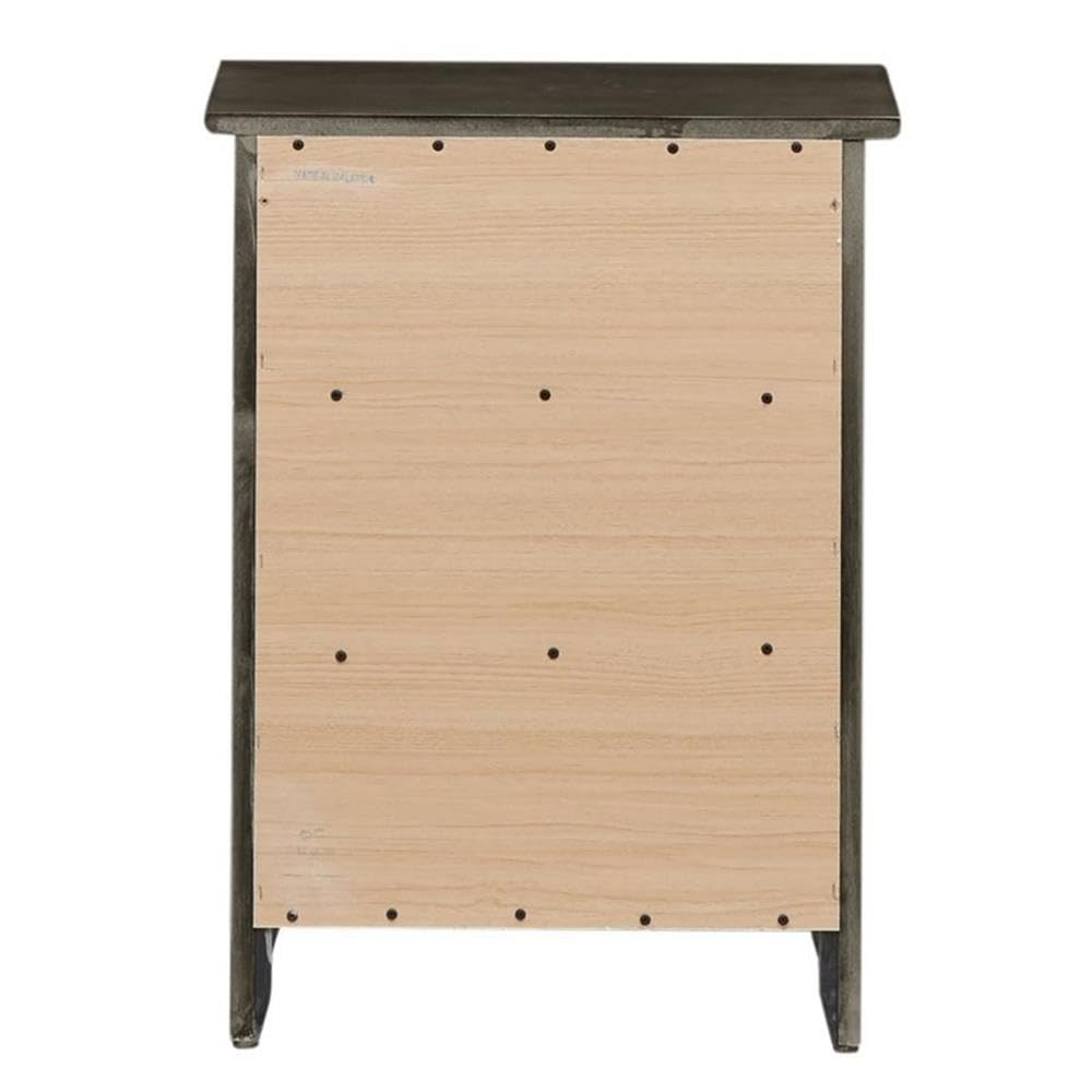 Glory Furniture Daniel 3-Drawer Nightstand in Gray - Modern Bedside Table for Bedroom with Storage
