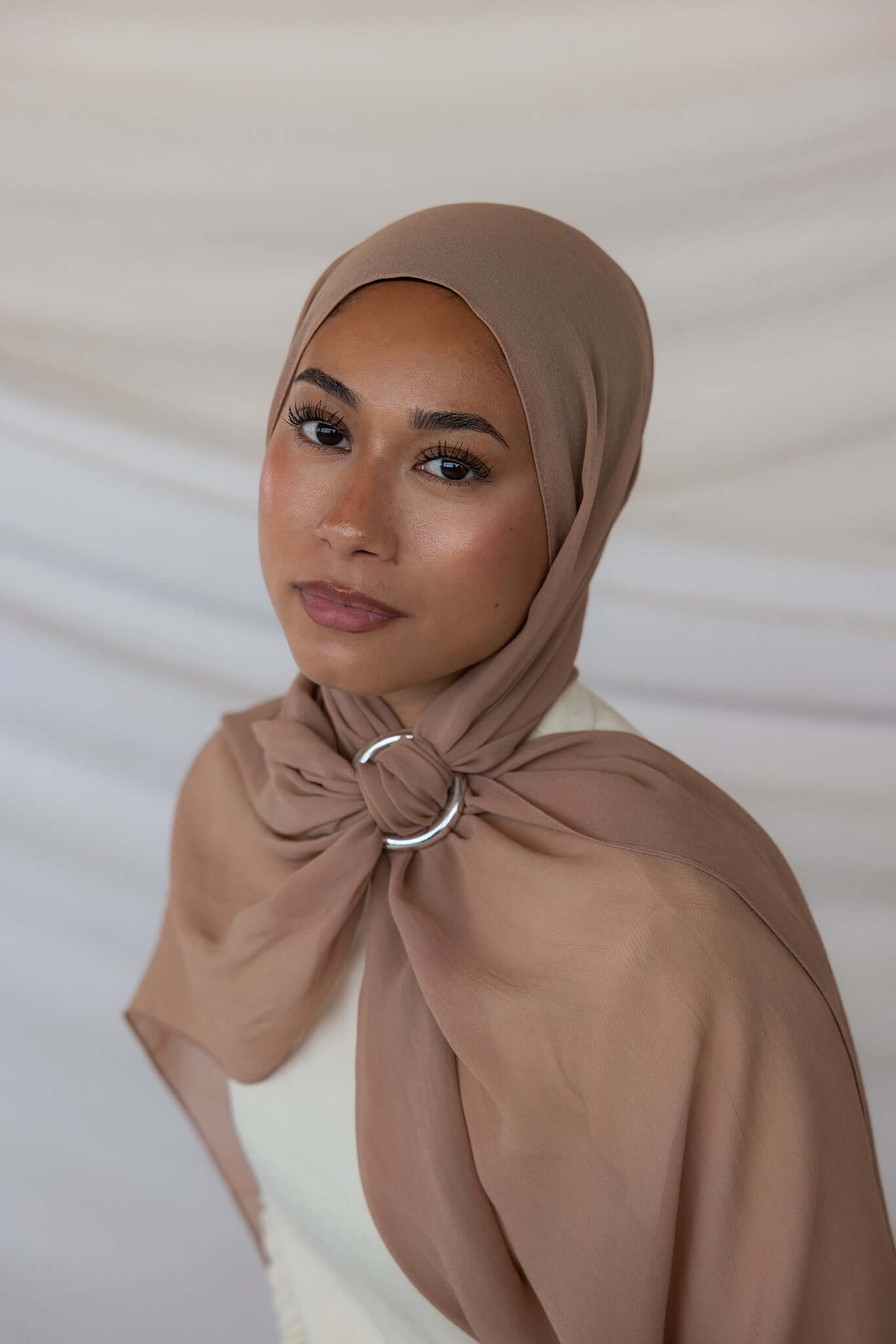 Honey Beige Crepe Chiffon Fabric - Soft Flowy Material for Dresses, Scarves & Home Decor | Perfect for Evening Gowns, Bridesmaid Dresses & DIY Sewing Projects