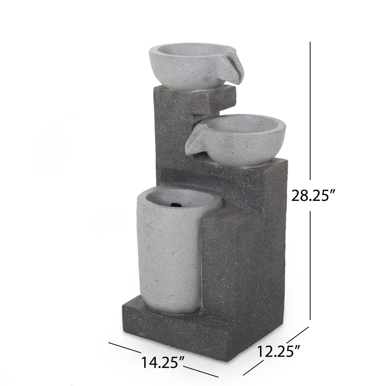 Christopher Knight Home Catoosa Outdoor Fountain - Multi Gray Stone Water Feature for Garden, Patio, or Yard Decor | Relaxing & Elegant Landscape Accent