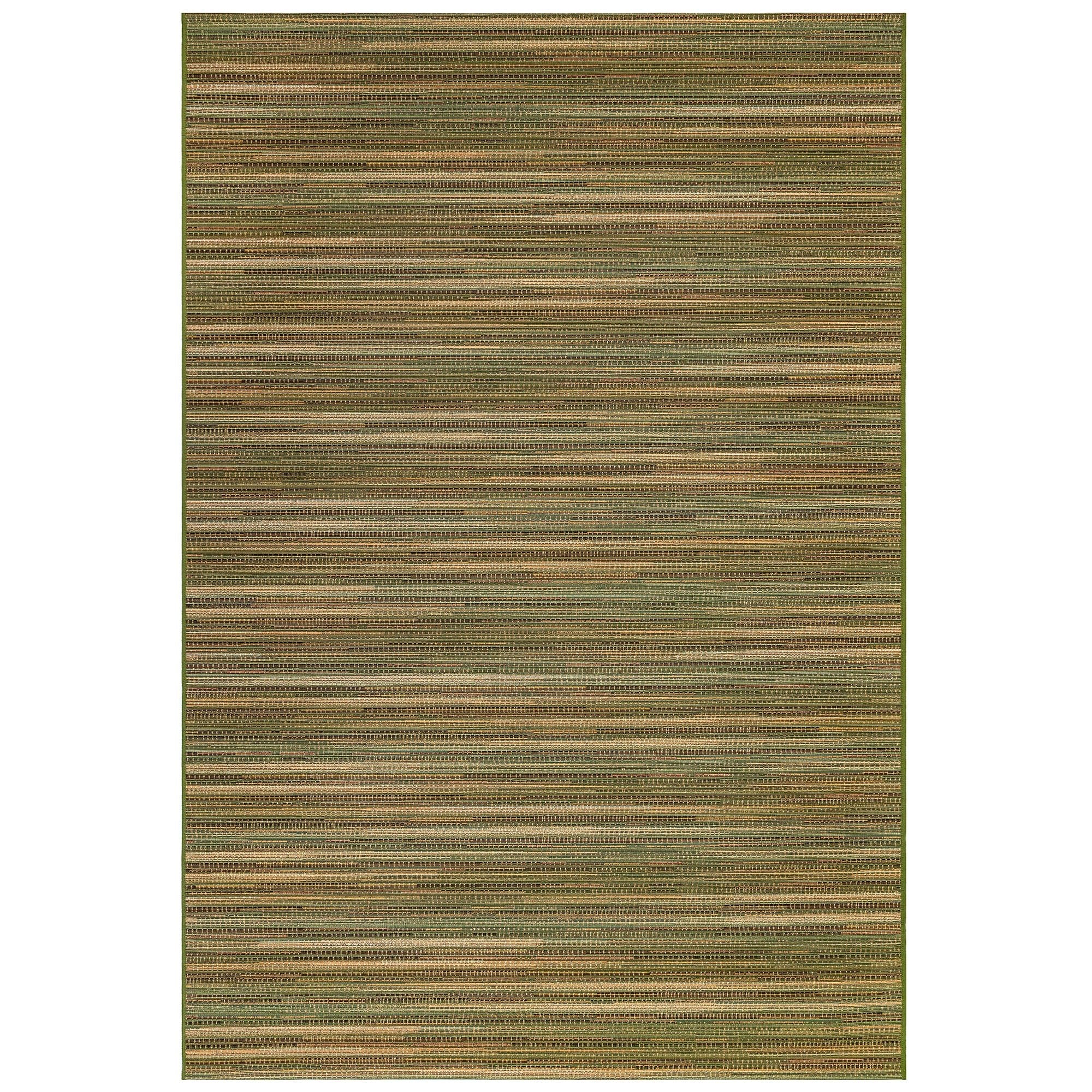 Liora Manne Marina Stripes Indoor/Outdoor Area Rug - Green | Water-Resistant & Durable | Perfect for Patio, Deck, Living Room & Bedroom Decor