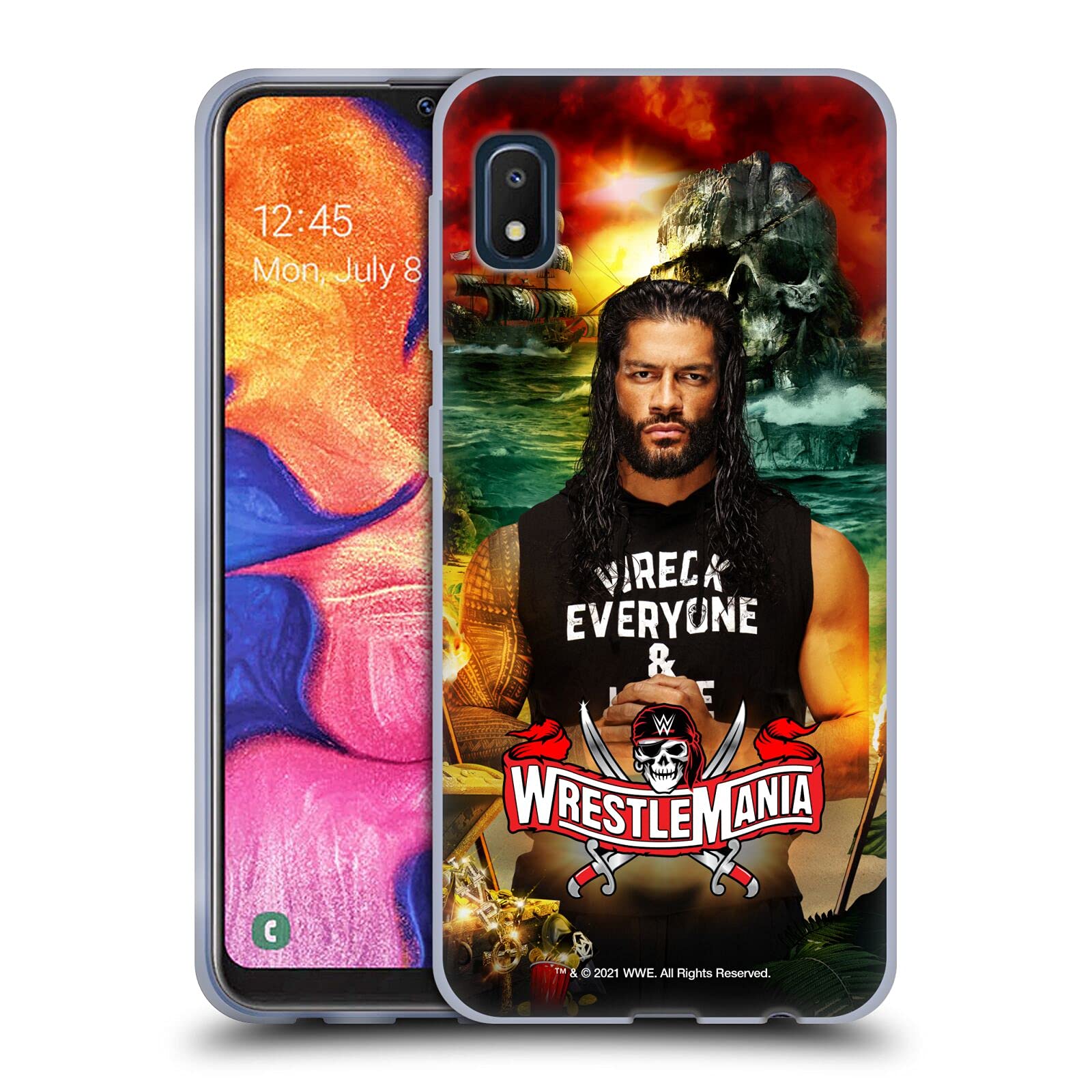 Head Case Designs WWE Roman Reigns Wrestlemania 37 Superstars Soft Gel Phone Case for Samsung Galaxy A10e (2019) - Durable Protection for Wrestling Fans