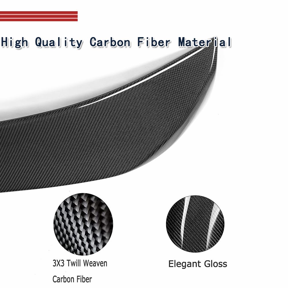 BMW 5 Series F10 Carbon Fiber Rear Trunk Spoiler (2011-2017) - Compatible with 520i 520d 528i 535i 550i M5 - Style 1 Deck Lip Boot Lid - Enhance Aerodynamics & Sporty Look for Sedan & Coupe Models
