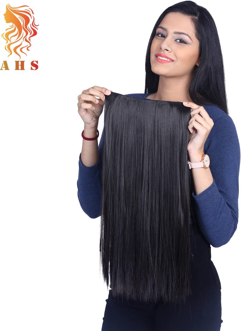 Premium 5 Clip-in Long Straight Brown Hair Extensions for Women (24-26 Inch) - Natural Looking Remy Human Hair for Daily Wear, Parties & Special Occasions
