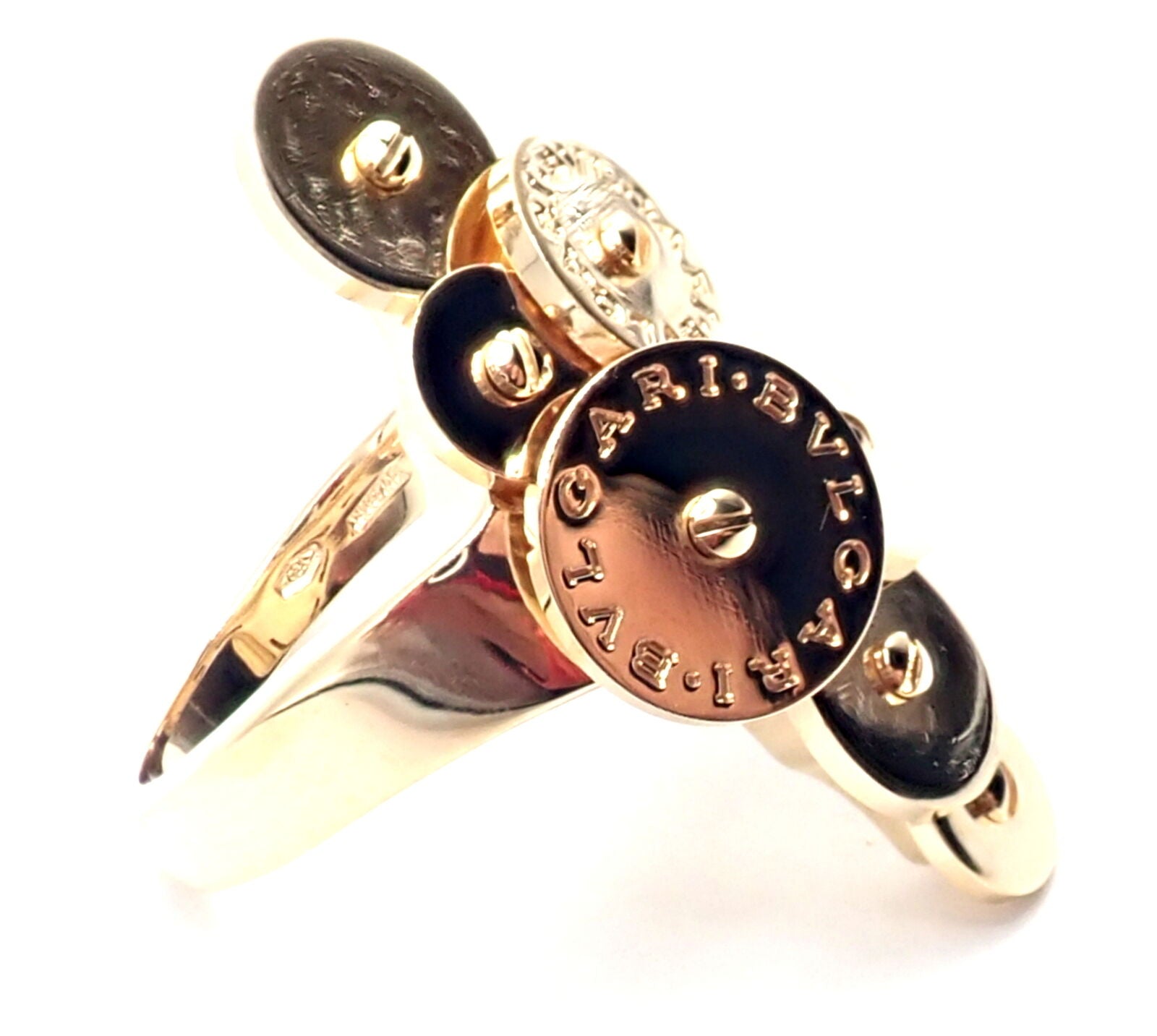 Authentic Bvlgari Bulgari Cicladi 18k Yellow Gold Large Ring for Women - Luxury Statement Jewelry for Weddings, Parties & Special Occasions