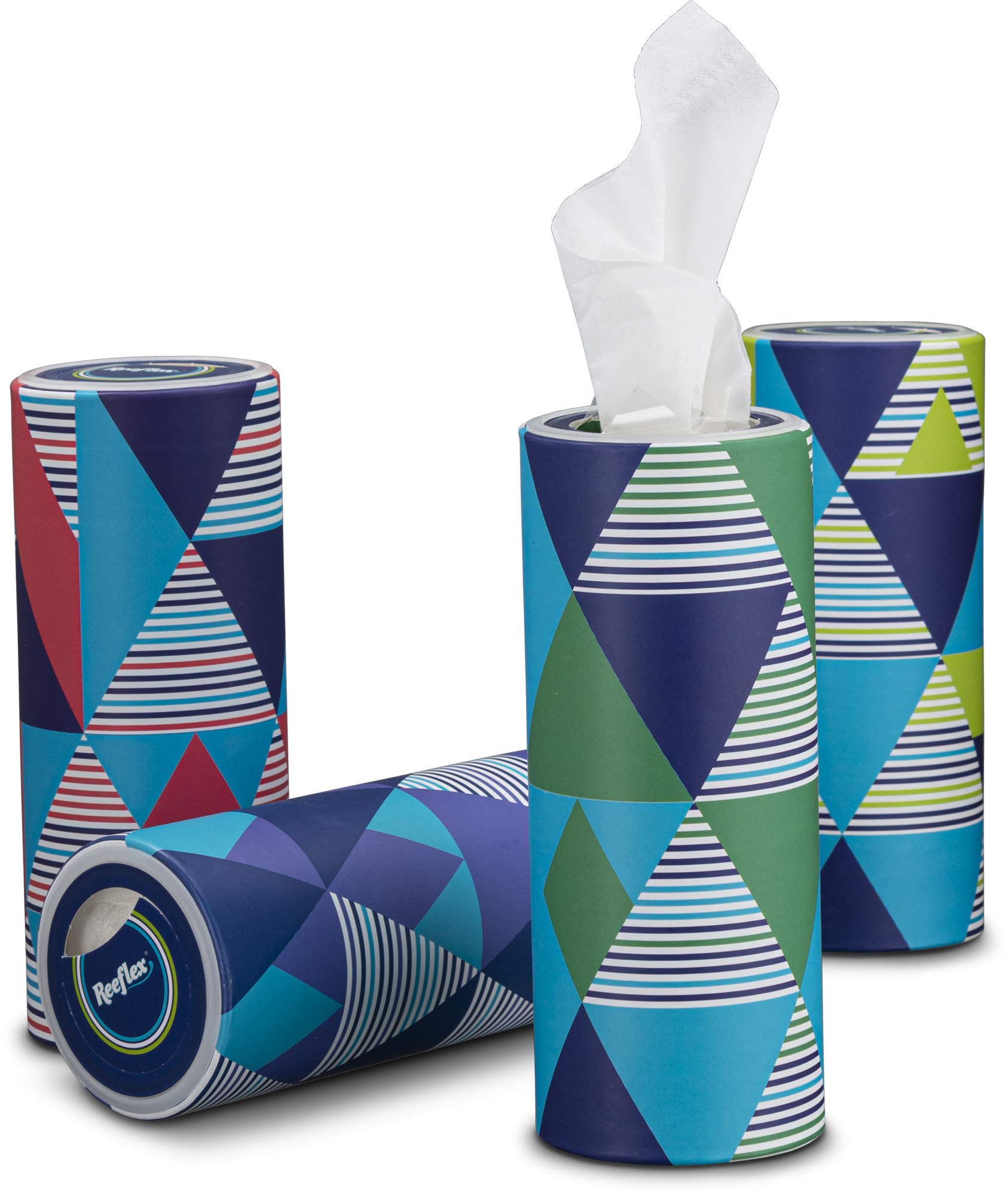 Reeflex Car Tissues - 50 Sheets per Canister, Ultra Soft & Durable, Fits Any Car Cup Holder - 48 Canisters (2,400 Sheets Total) - Perfect for Road Trips, Commuting & Everyday Car Use - Stylish Design (Packaging May Vary)