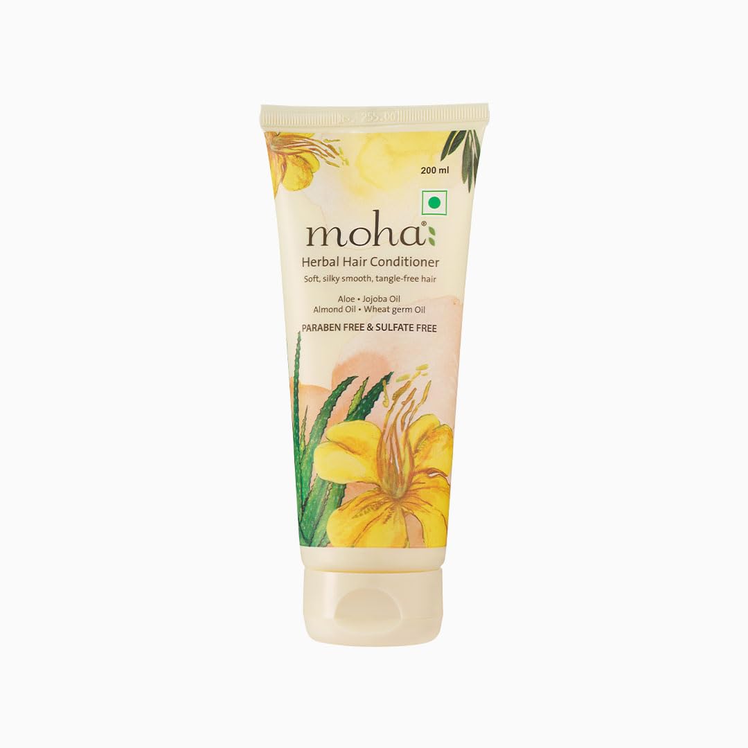 Herbal Hair Conditioner with Aloe, Jojoba Oil & Almond Oil for Soft, Silky Smooth Hair - 200ml | Tangle-Free & Nourishing Treatment | Perfect for Daily Use, Damaged Hair Repair & Salon-Quality Results at Home