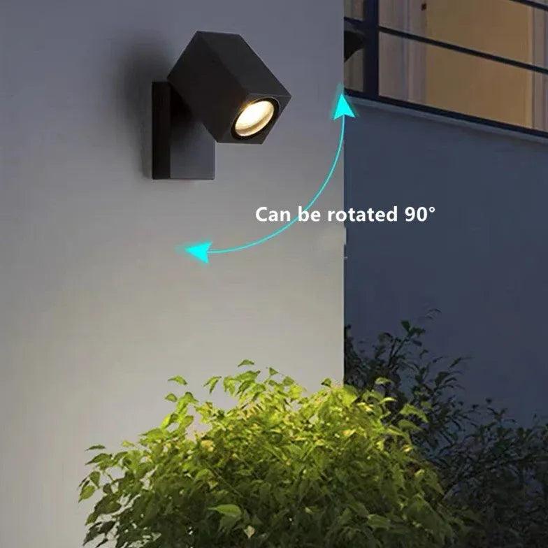 Rotating Cube LED Wall Light - Modern Outdoor Lighting for Patio, Garden, and Porch - Waterproof & Energy Efficient - Perfect for Decoration and Security