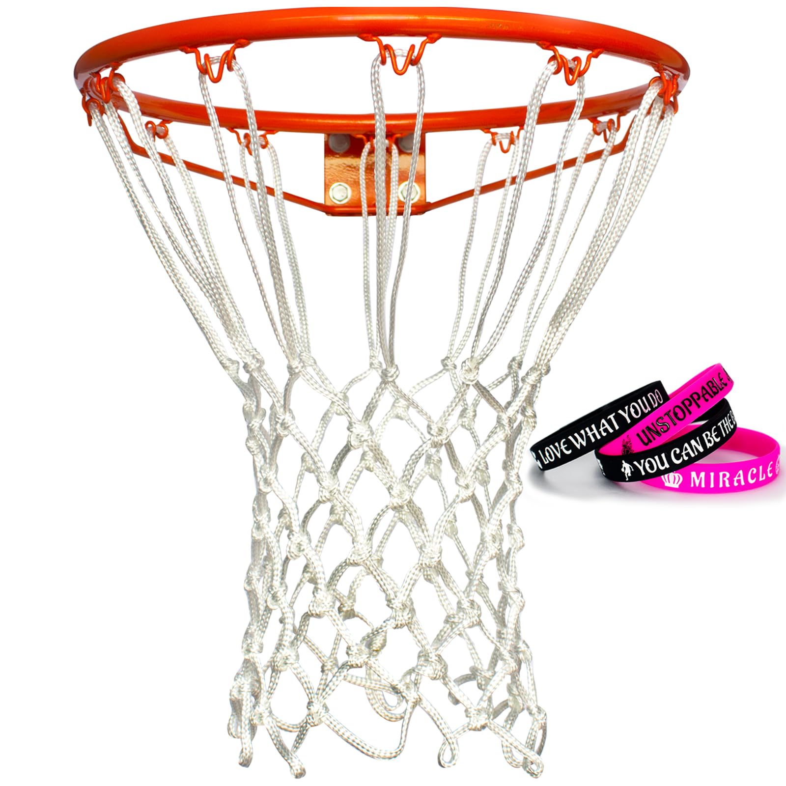 Heavy Duty Basketball Net Replacement - 12 Loops for Indoor & Outdoor Basketball Hoop | Perfect for Driveway, Gym, Park & Backyard Play