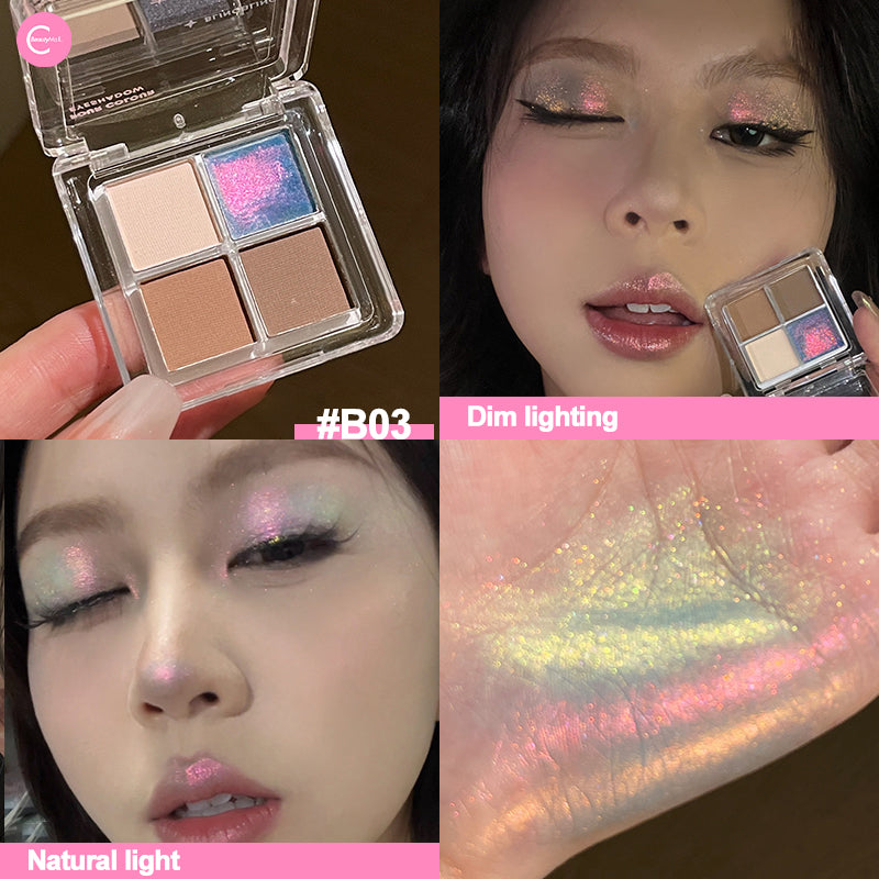 GELLA'S Chameleon Quad Eyeshadow Palette - Long Lasting, Highly Pigmented Makeup for Day & Night Looks - Perfect for Parties, Weddings & Everyday Wear